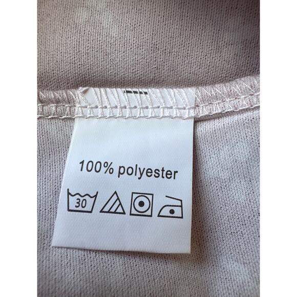 Women's Large Short Sleeve Chiffon Blouse Loose Fit Split V Neckline Red Summer - Picture 7 of 8